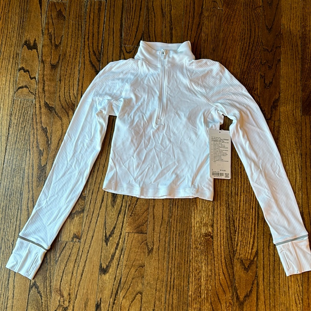 Brand New Lululemon ribbed cropped half zip sz 2